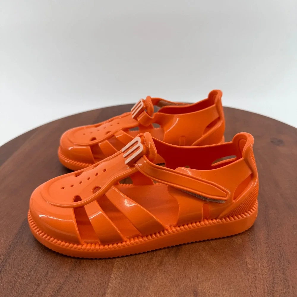 Mini Melissa Hip Daydream BB Orange Jelly‎ Sandals Kids Size 12 Vegan 35903